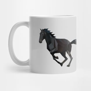 Black Low Poly Horse Mug